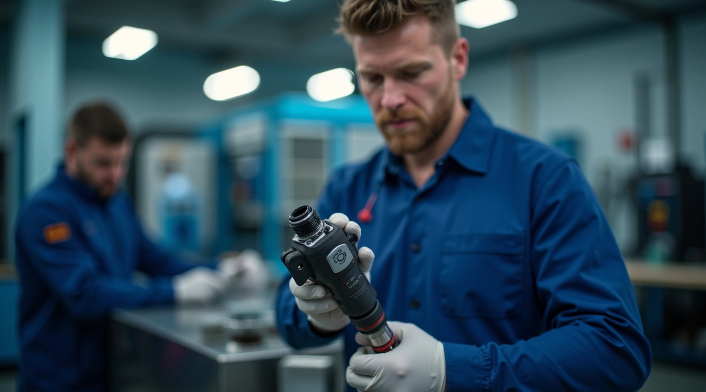 Ultrasonic fuel injector cleaning equipment in our Panevėžys workshop