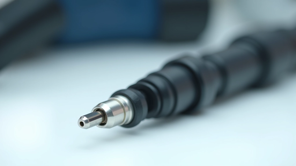 Close-up of fuel injector component showing precision cleaning results and restored nozzle condition